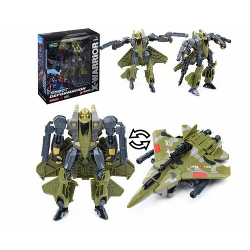 Робот-истребитель MILITARY серо-зеленый с оружием