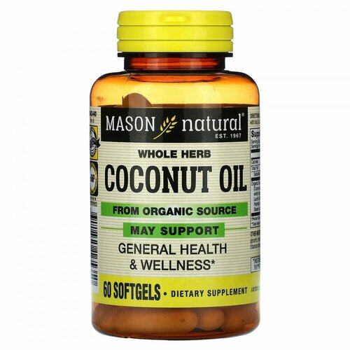 Mason Natural, Whole Herb Coconut Oil, 60 Softgels