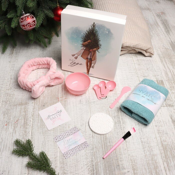 Подарочный набор новогодний "Жду чудо" полотенце и акс - фотография № 18