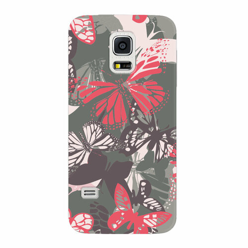 Чехол и защитная пленка для Samsung Galaxy S5 mini Deppa Art Case Military бабочки 1 многоцветный