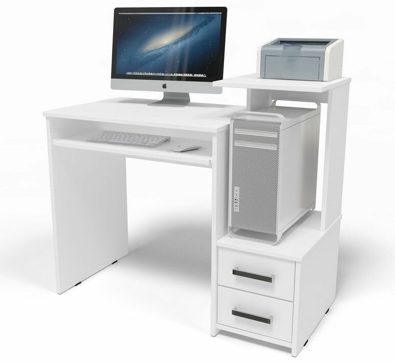 Компьютерный стол Джаз-24 Колибри Белый правый