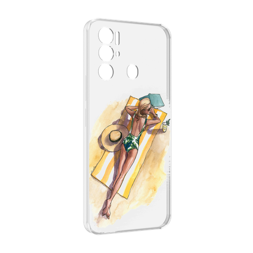 Чехол MyPads девушка на пляже женский для Tecno Pova Neo 4G задняя-панель-накладка-бампер чехол mypads девушка на троне для tecno pova neo 4g задняя панель накладка бампер
