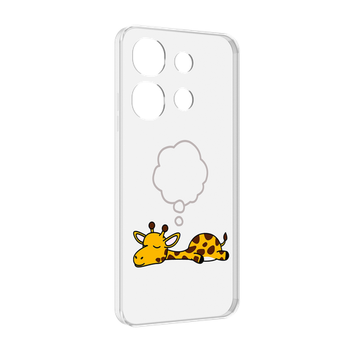 Чехол MyPads спящий-жираф детский для Tecno Spark Go 2023 (BF7) / Tecno Smart 7 задняя-панель-накладка-бампер