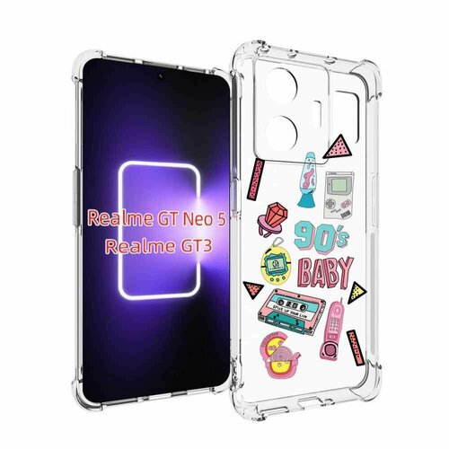 Чехол MyPads гаджеты 90х для Realme GT 3 / GT Neo 5 5G задняя панель накладка бампер
