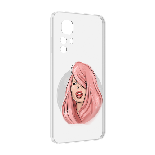 Чехол MyPads лицо-девушки-с-розовыми-волосами женский для Blackview A85 задняя-панель-накладка-бампер
