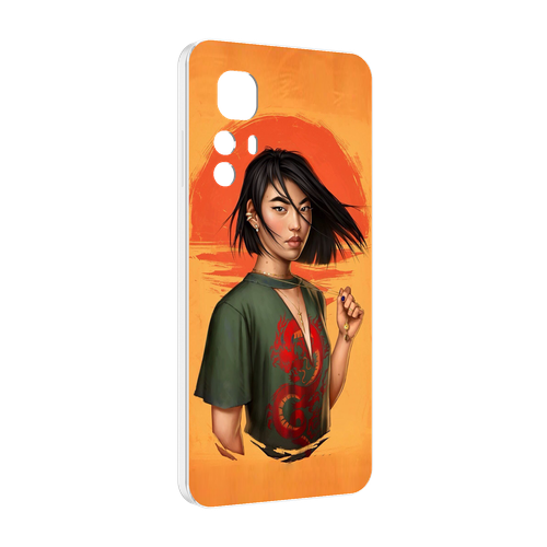 Чехол MyPads девушка-в-оранжевом-фоне женский для Blackview A85 задняя-панель-накладка-бампер