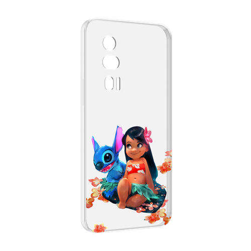 Чехол MyPads лила-и-стич детский для Xiaomi Redmi K60 задняя-панель-накладка-бампер
