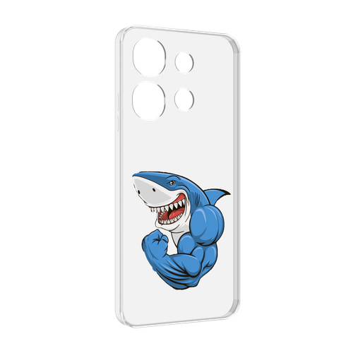 Чехол MyPads накаченная акула для Tecno Spark Go 2023 (BF7) / Tecno Smart 7 задняя-панель-накладка-бампер