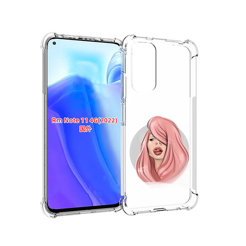 Чехол MyPads лицо-девушки-с-розовыми-волосами женский для Xiaomi Redmi Note 11 4G ( Глобальная версия ) задняя-панель-накладка-бампер