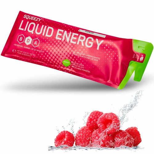фото Гель питьевой squeezy drink gel no caffeine 60 мл, малина