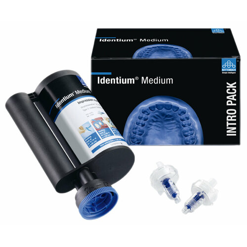 Identium Medium (Intro pack) - оттискная масса (А-силикон), 1 x 380 мл + аксессуары