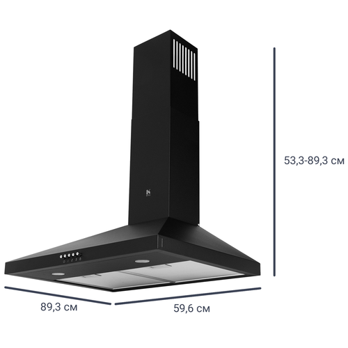 Вытяжка купольная Kitll 60 KCH 6201 60 см цвет чёрный 1259000₽