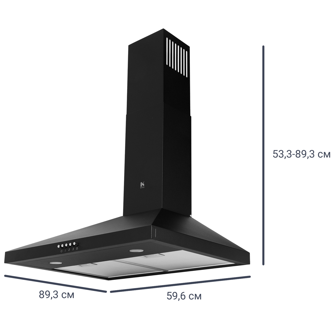 Вытяжка купольная Kitll 60 KCH 6201 60 см цвет чёрный - фотография № 1