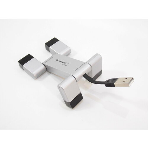 USB-концентратор USB-хаб HB-28 Трансформер 4 порта USB пассивный цвет серебристый ВОХ 590₽
