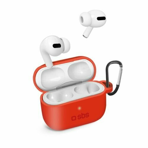 Sbs-mobile SBS Mobile Чехол для Air Pods Pro, силиконовый с карабином, красный