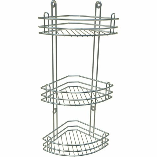 Юнитрейд-Орел Полка для ванной угловая 3-х ярусная страйт глубокая 01.11.019.01.01.9016.01