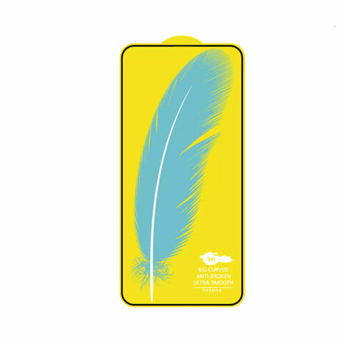 Стекло защитное Noname для APPLE iPhone 13/13 Pro/14 (6.1), Anti broken, 0.33 мм, глянцевое, полный клей, цвет: чёрный, в техпаке