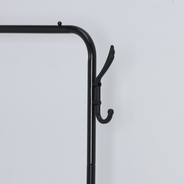 Стойка для одежды с корзиной LaDо́m, 60×26×160 см, цвет чёрный - фотография № 3