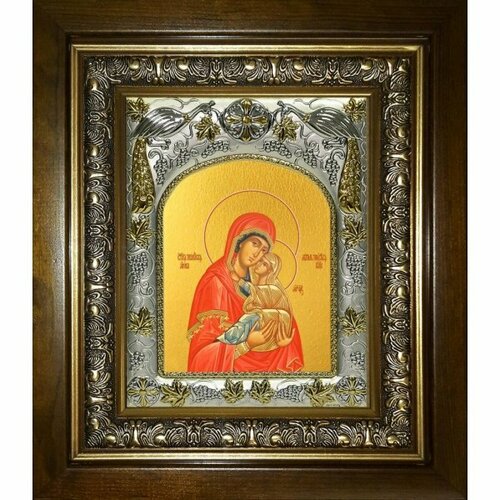 Икона Анна, мать Пресвятой Богородицы, 14x18 см, в деревянном киоте 20х24 см, арт вк-4606