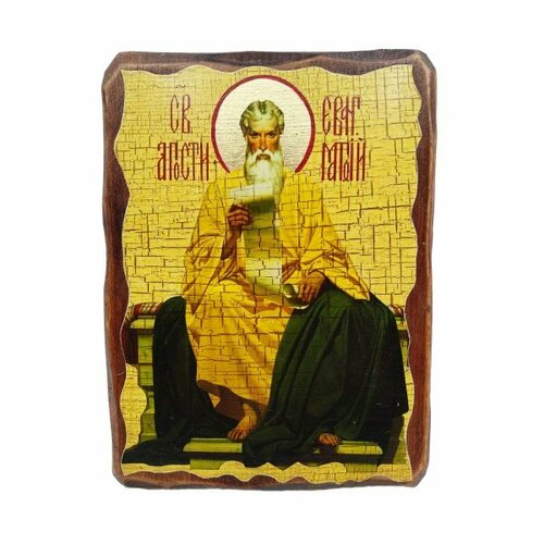 Икона Матфей апостол евангелист под старину (13 х 17,5 см), арт IDR-613
