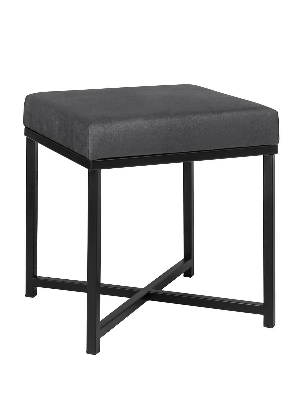 Пуф CRUZ  черный  Mouse Grey  400x400x470