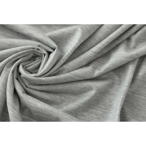 Ткань трикотаж светло-серый меланж с шелком ткань серый трикотаж с шелком