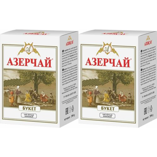 Азерчай Чай черный Букет крупнолистовой, 200г, 2 шт
