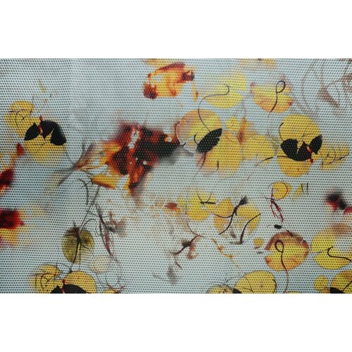 Ткань серая плащевка с цветами