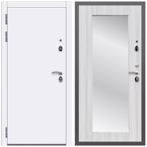 Дверь входная Армада Кварц / ФЛЗ-Пастораль, Сандал белый МДФ панель 16 мм с зеркалом