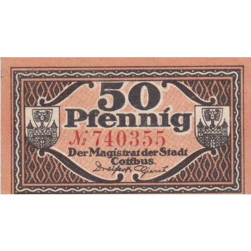 Германия (Веймарская Республика) Котбус 50 пфеннигов 1921 г. (2)