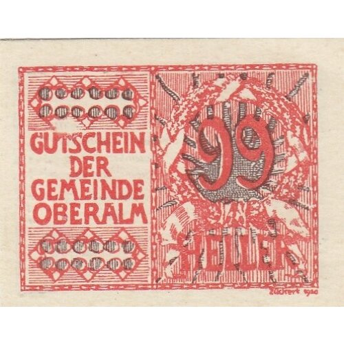 Австрия, Оберальм 99 геллеров 1914-1920 гг. (№3) австрия оберальм 99 геллеров 1914 1920 гг 2