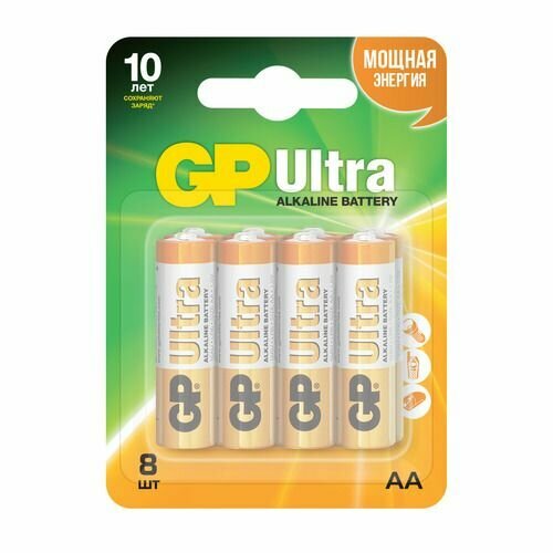 AA Батарейка GP Ultra 15AU-2CR8, 8 шт. aa батарейка gp ultra 15au 2cr8 8 шт