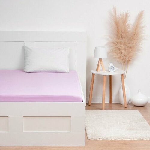 Bellezza Простыня на резинке размер 140х200х20см фиалковый кулирка 120гр 100 хлопок 1670₽