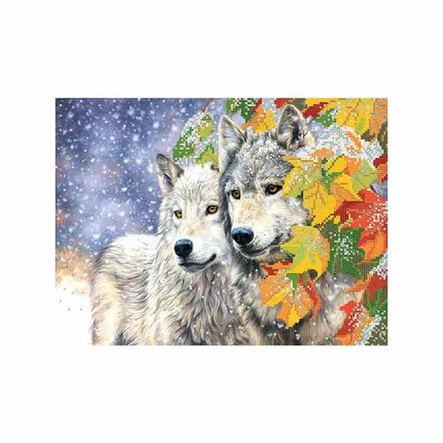 Первый снег, схема на канве