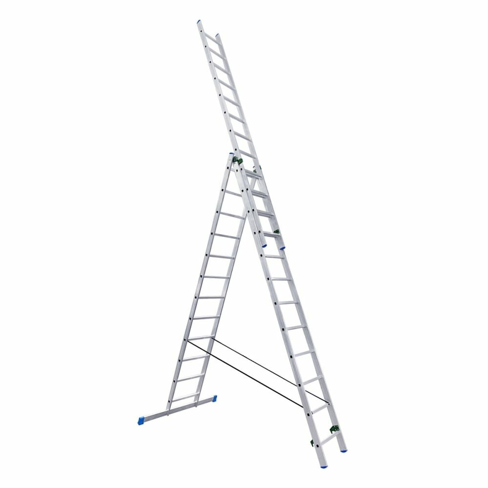 LadderBel Лестница алюминиевая трехсекционная 12 ступеней LS312