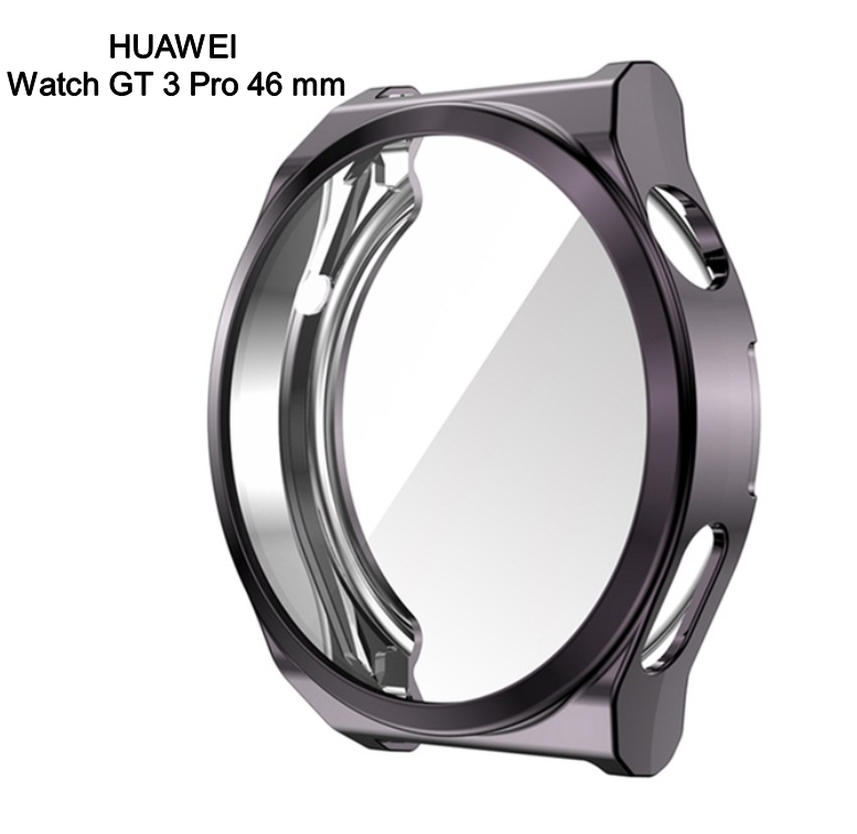 Защитный бампер-чехол MyPads Protect из тончайшего и прочного силикона для Huawei Watch GT 3 Pro 46 mm с противоударными свойствами черный — фото 1