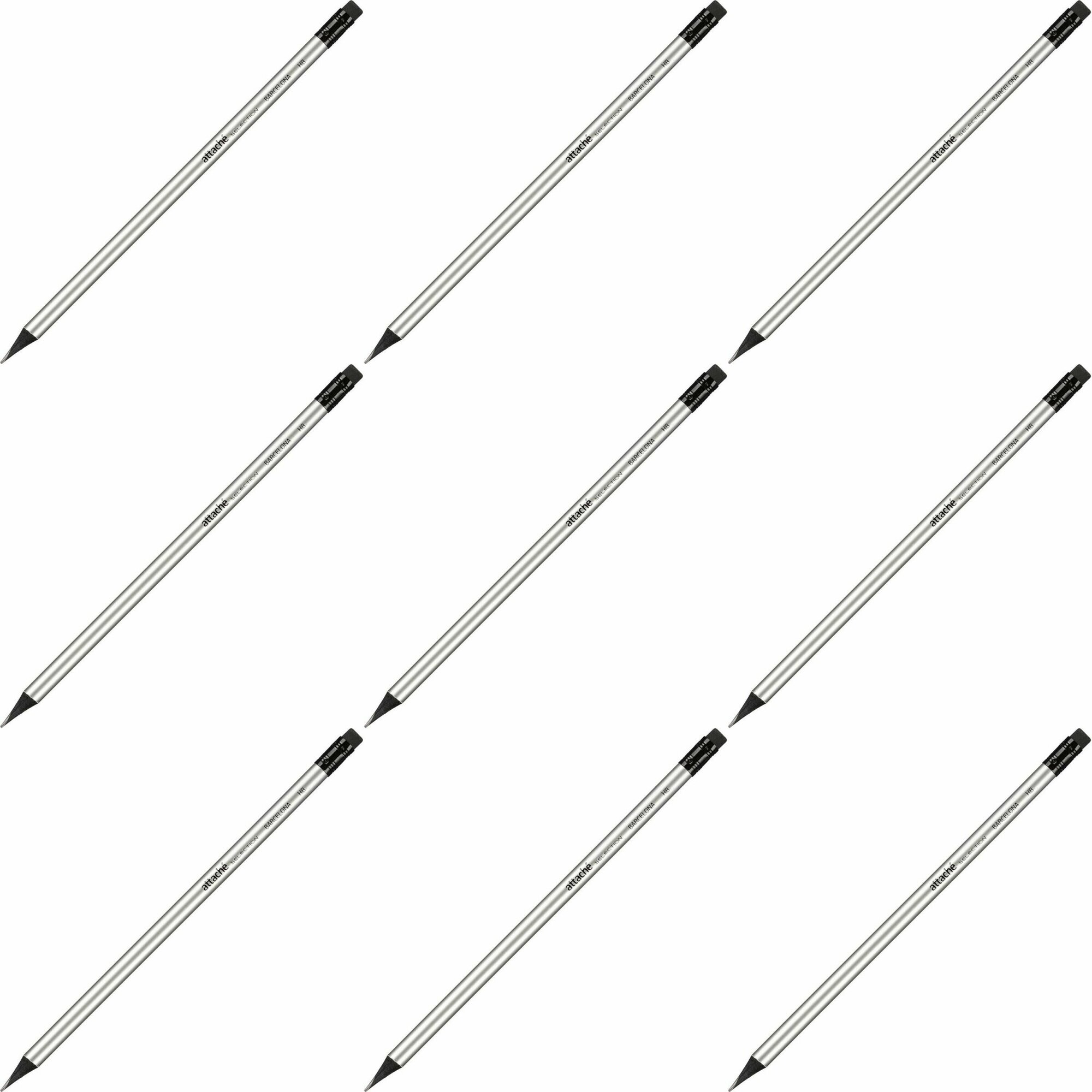 Attache Selection Карандаш чернографитный Barсelona, HB, с ластиком, 9 шт