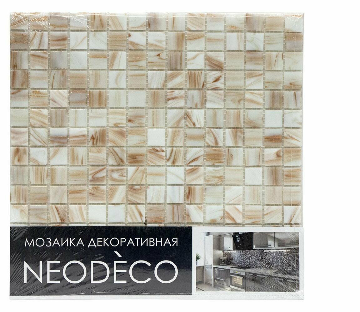 Мозаика NEODECO GL02W белый перламутр смальта 32,7х32,7х0,4 см - фотография № 3
