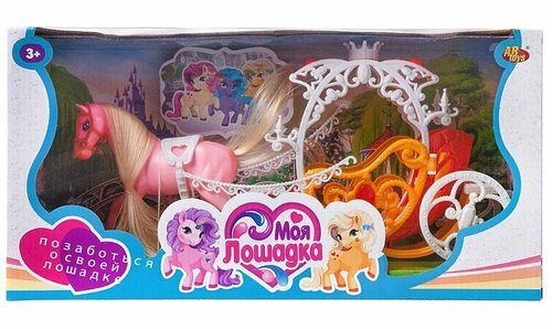 Игровой набор Abtoys Карета с лошадкой, розовая PT-01460P