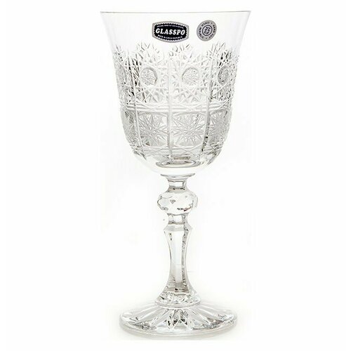 Бокалы для красного вина 220 мл 6 шт Glasspo Лаура Хрусталь резной 57001 006633 13936₽