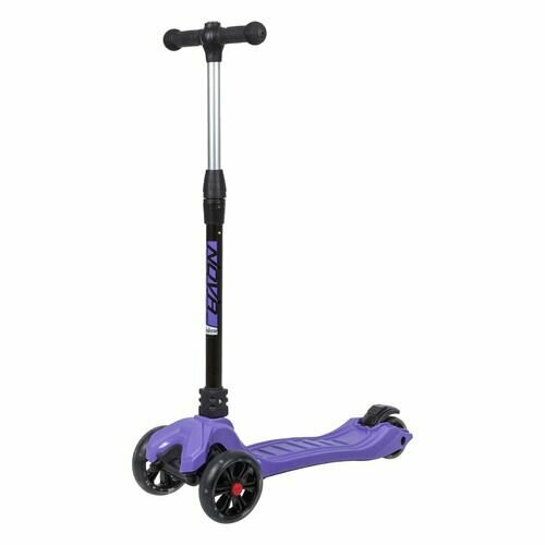 фото Самокат novatrack rainbow pro, детский, 3-колесный, 135мм, 90мм, фиолетовый/черный [135pro. rainbow. vt20]