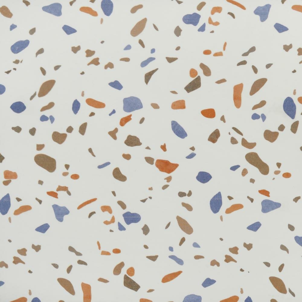 фото Плитка напольная Нефрит Террацио белая с крошкой 385x385x8,5 мм (6 шт.=0,888 кв. м)