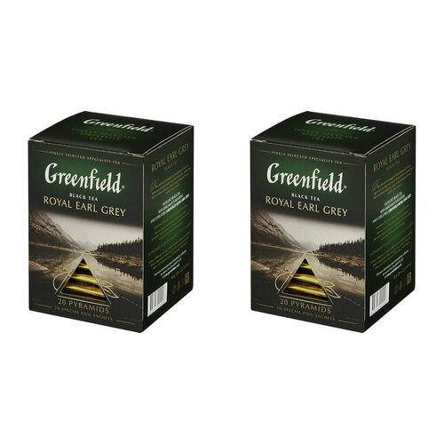 Greenfield Чай в пирамидках Royal Earl Grey, черный, 20 пакетиков, 2 уп