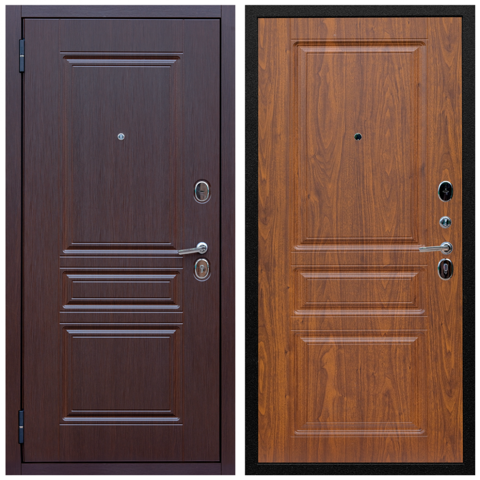 фото Входная дверь Армада Экстра МДФ 10 мм ФЛ-243 Лиственница шоколад; МДФ 16 мм ФЛ-243 Морёная берёза