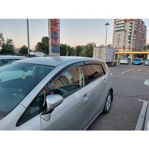 Дефлекторы окон Toyota Verso с 2009 по 2012, к-т 4 шт, скотч 3M