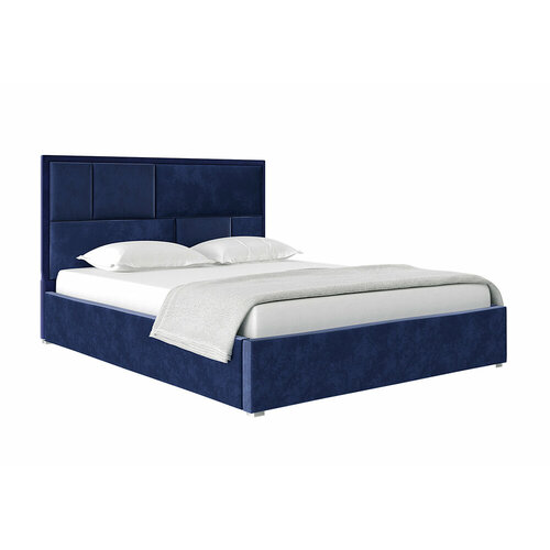 Кровать с мягким изголовьем НК Мебель Кровать Madison с подъемным механизмом велюр индиго 218х171.8х113.9 см