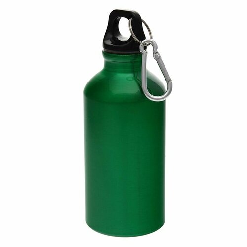 Бутылка для воды с карабином 400 мл, зеленая