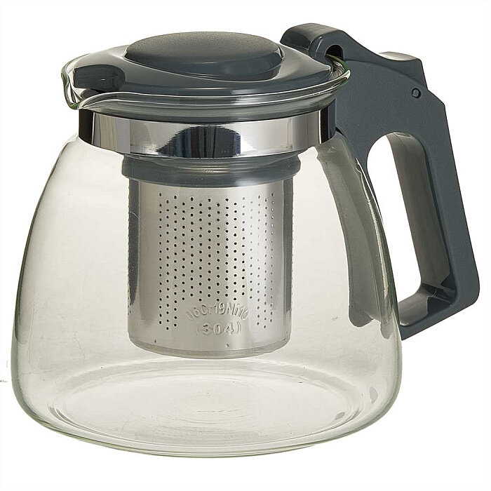 фото Заварочный чайник 900 мл с фильтром AK-5534 серый