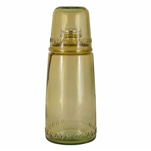 Бутылка для воды 1 л. со стаканом 0,22 л. Natural Water, коричневые, SAN MIGUEL