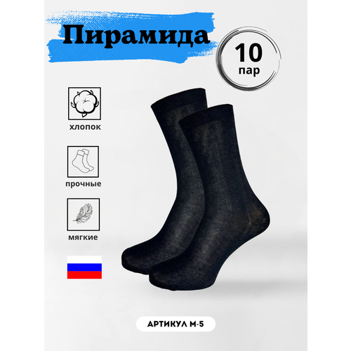 фото Носки пирамида, 10 пар, размер 25, черный